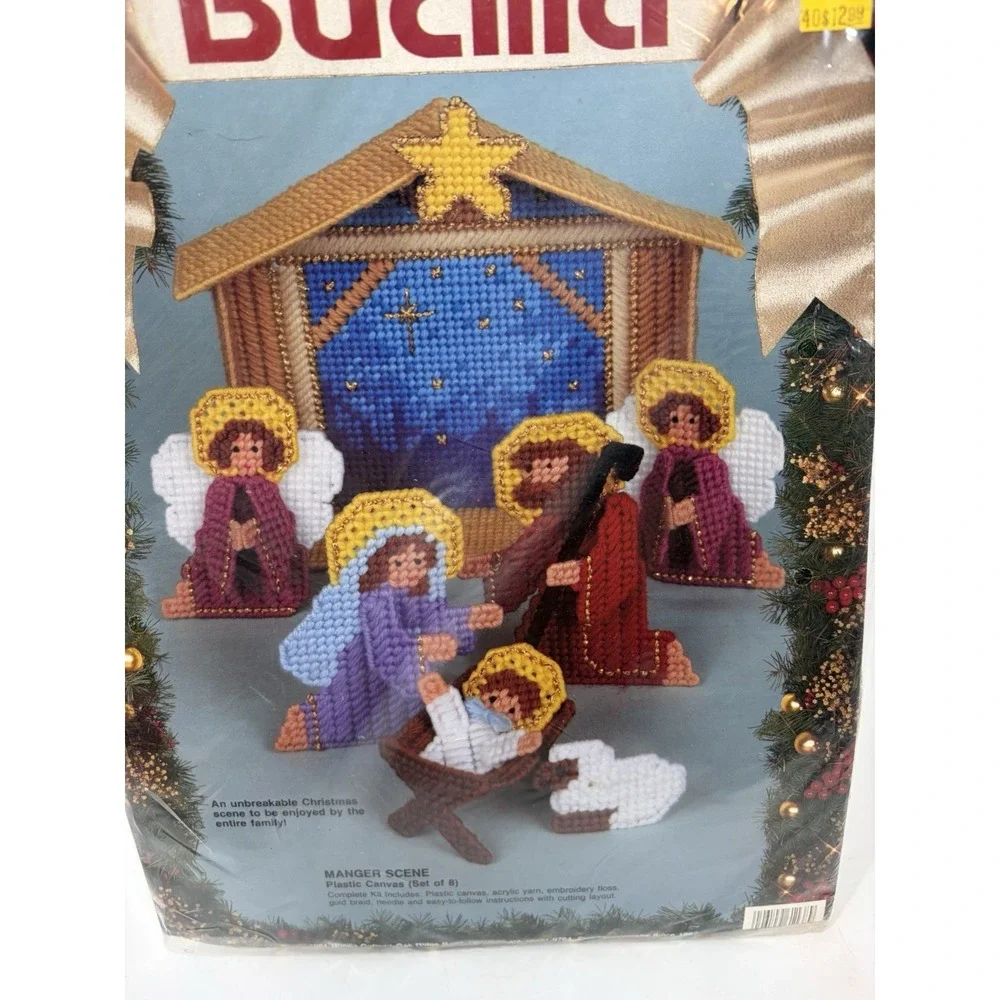 Bucilla Manger Scene Christmas Nativity Plastic Canvas Kit 1991 VTG - Unopened‎